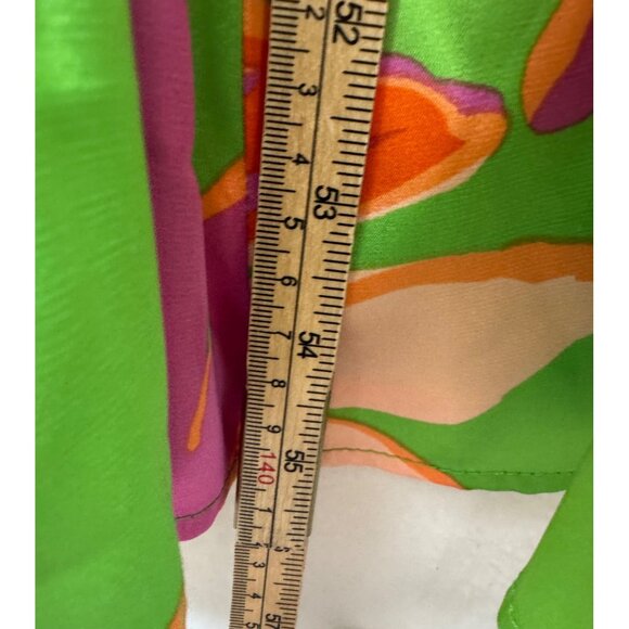 Tahari asl bohemian floral colorful relaxed satin maxi dress orange - Picture 6 of 10